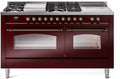 60 Dual Fuel Natural Gas Range Burgundy Bronze Trim T95000