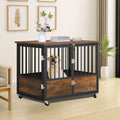 Large 38in Heavy Duty Metal Dog Crate and Kennel with Wheels X4113