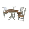 36" Round Wood Extension Dining Table With 4 Chairs A538003