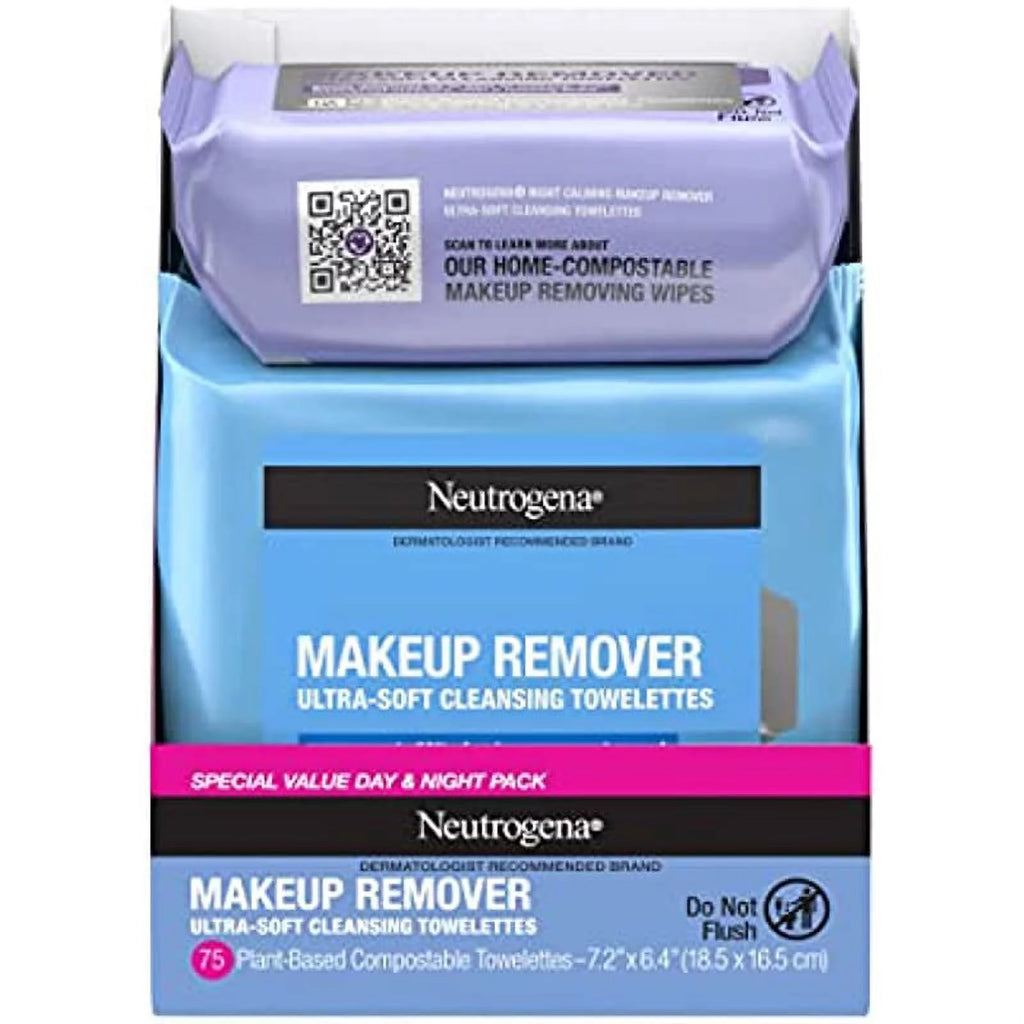 Day & Night Makeup Remover Face Cleansing Towelettes, 3 Packs of 25 ct G56001