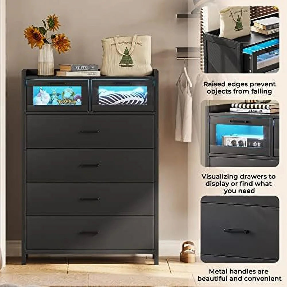 White Tall 6 Drawers Wood Dresser S372168