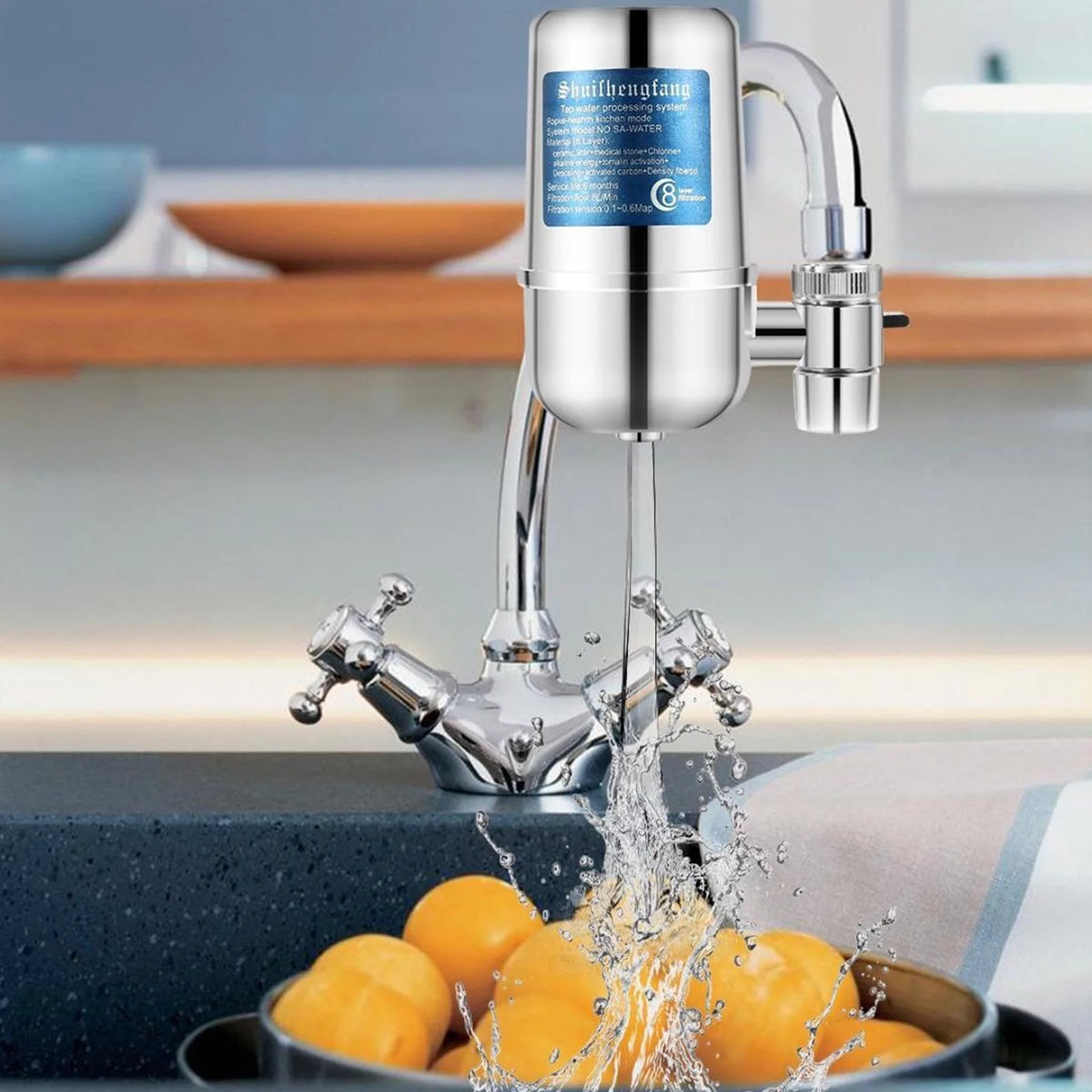 Water Filter with 8-layer Cartridge Tap Water Purifier Filtration System D355249