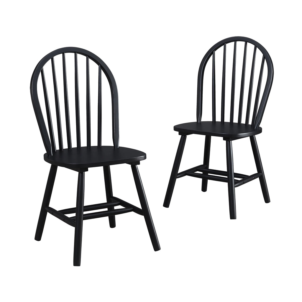 White and Oak Solid Wood Dining Chairs Set of 2 B43175