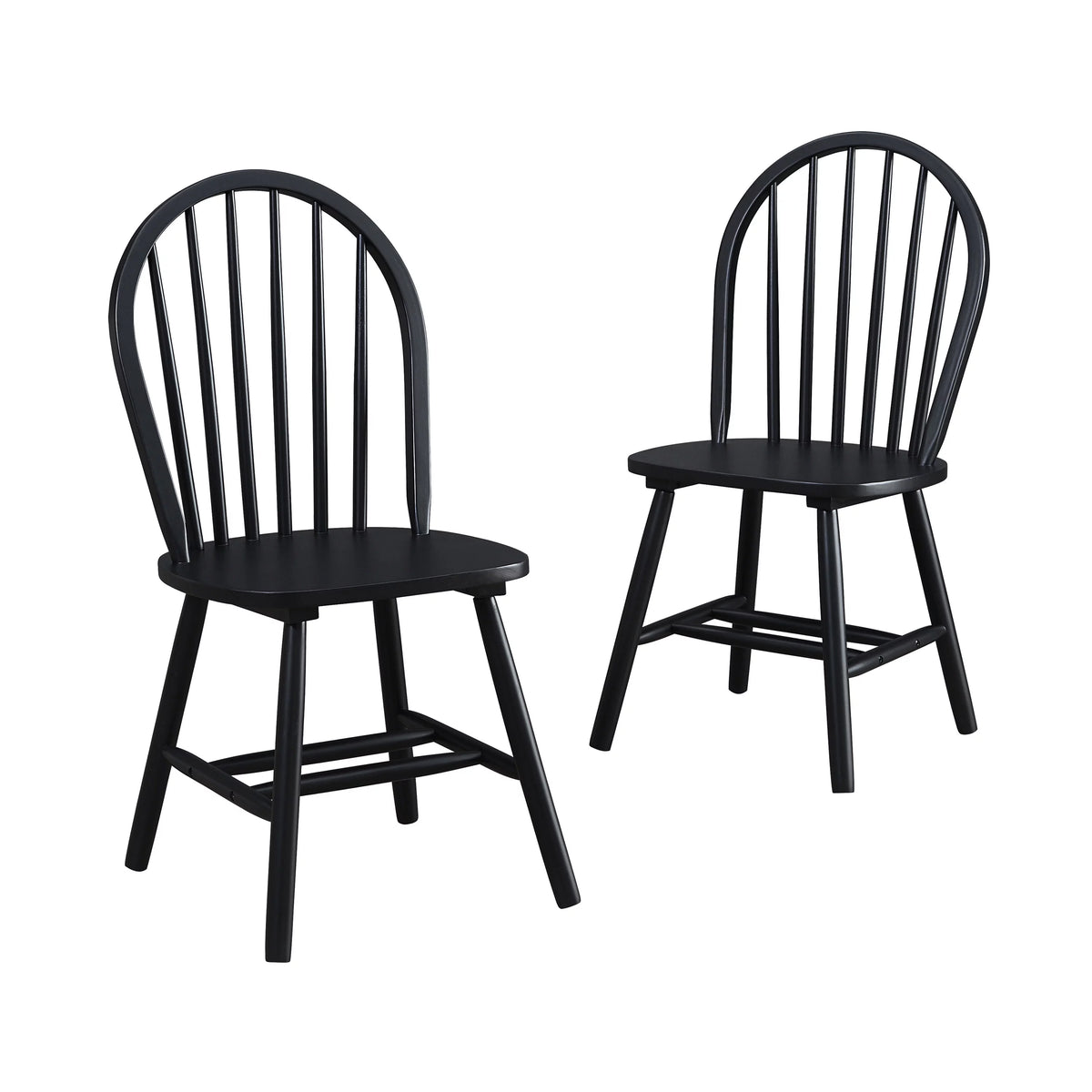 White and Oak Solid Wood Dining Chairs Set of 2 B43175