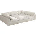 Velvet Down Filled Modular Sectional Sofa in Cream Z910437