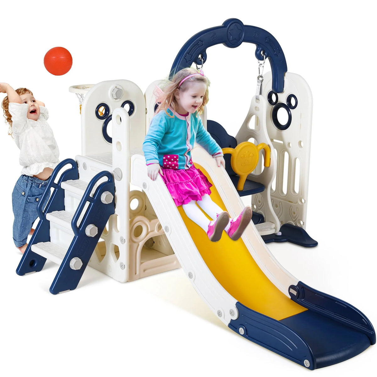 5 in 1 Toddler Swing and Slide Set Y342287