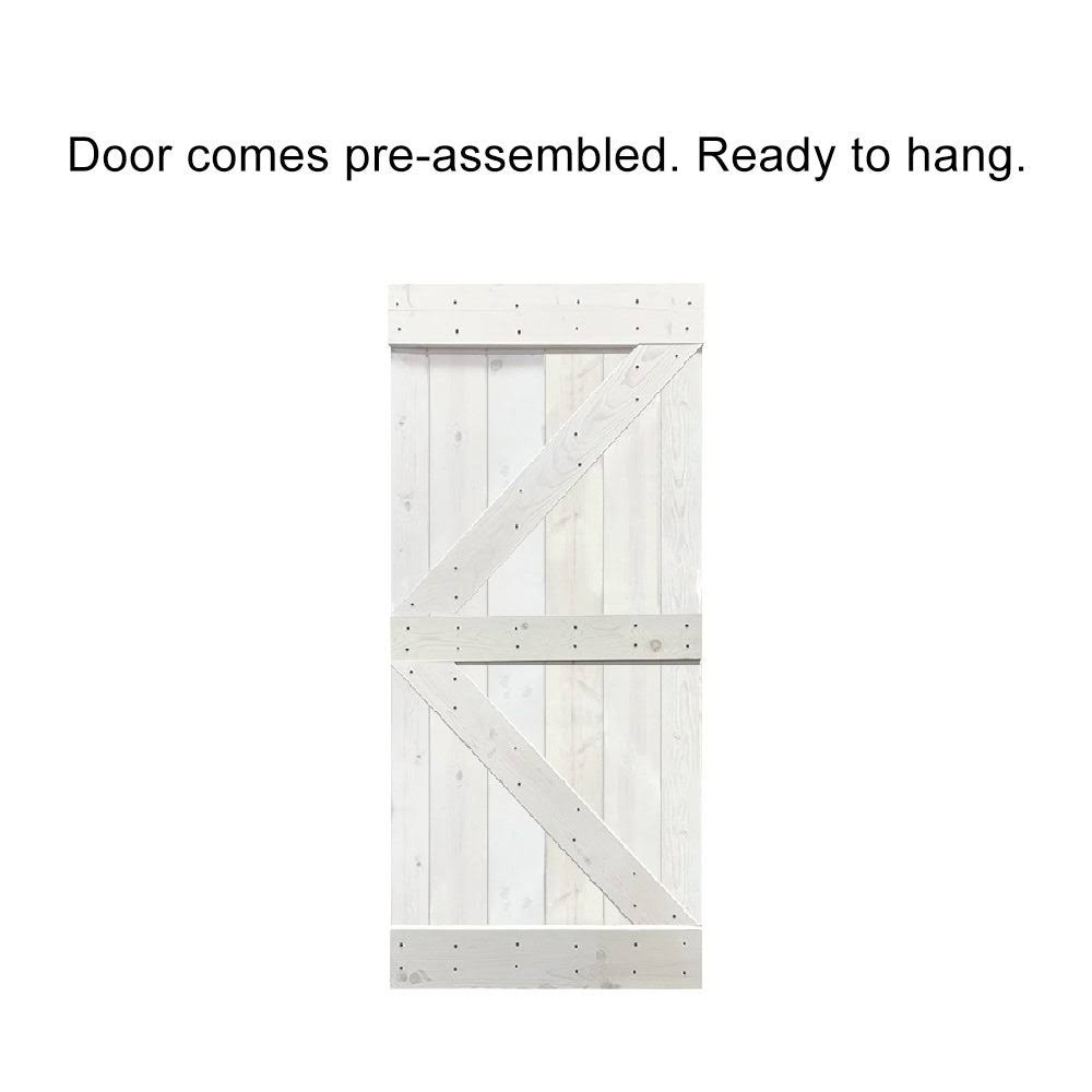 36 in. x 84 in. Red Walnut Stained Wood Interior Sliding Barn Door with Hardware Kit B1105