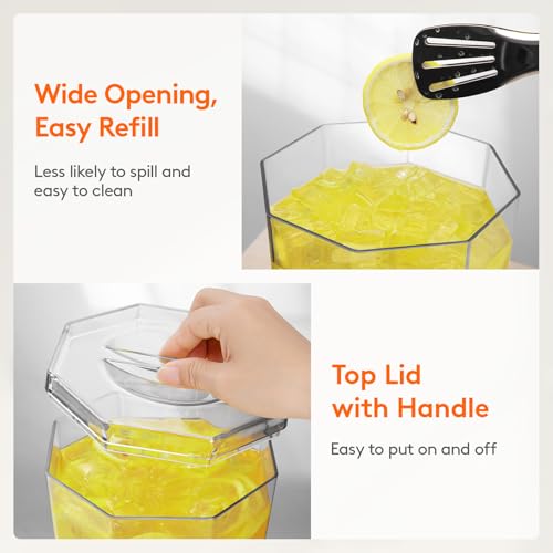 1 Gallon Clear Plastic Drink Dispensers with Stand, 2 Pcs E7935