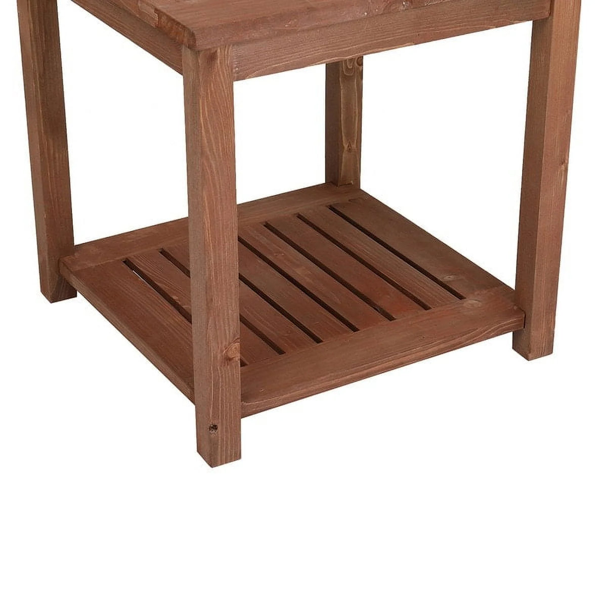 Light Brown Fir Wood Side Table 19" x 14" x 19" E233522