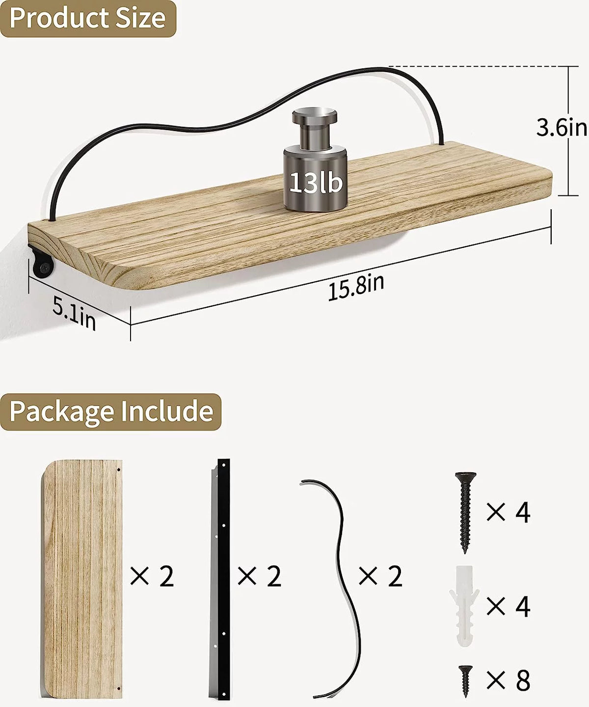 Floating Shelves Set of 2 V44526