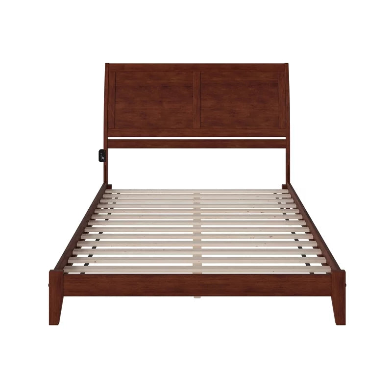 Solid Wood Queen Platform Bed in Walnut T4814