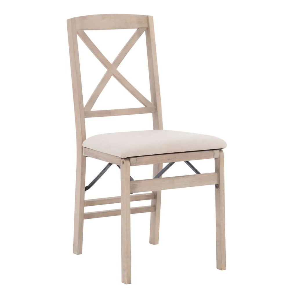 Set of Two Graywash Wood Folding Chairs T230
