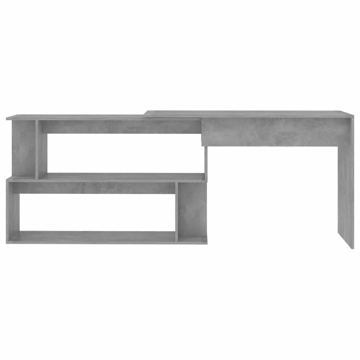 Concrete Gray Engineered Wood Corner Desk L94302