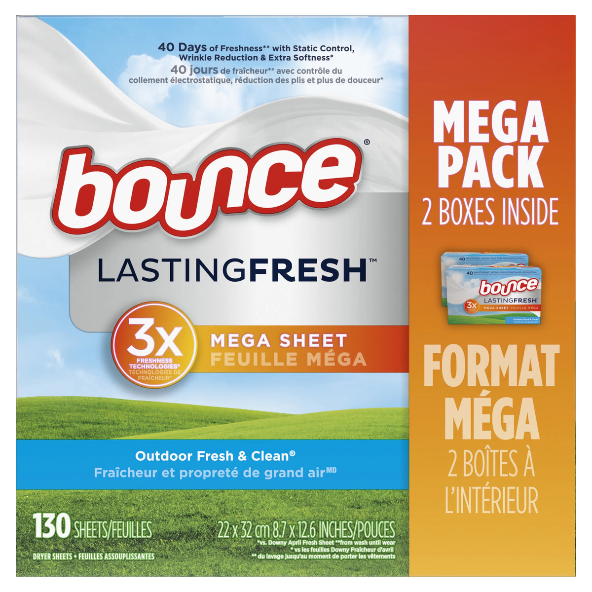 130 ct Outdoor Fresh Fabric Softener Sheets E9822