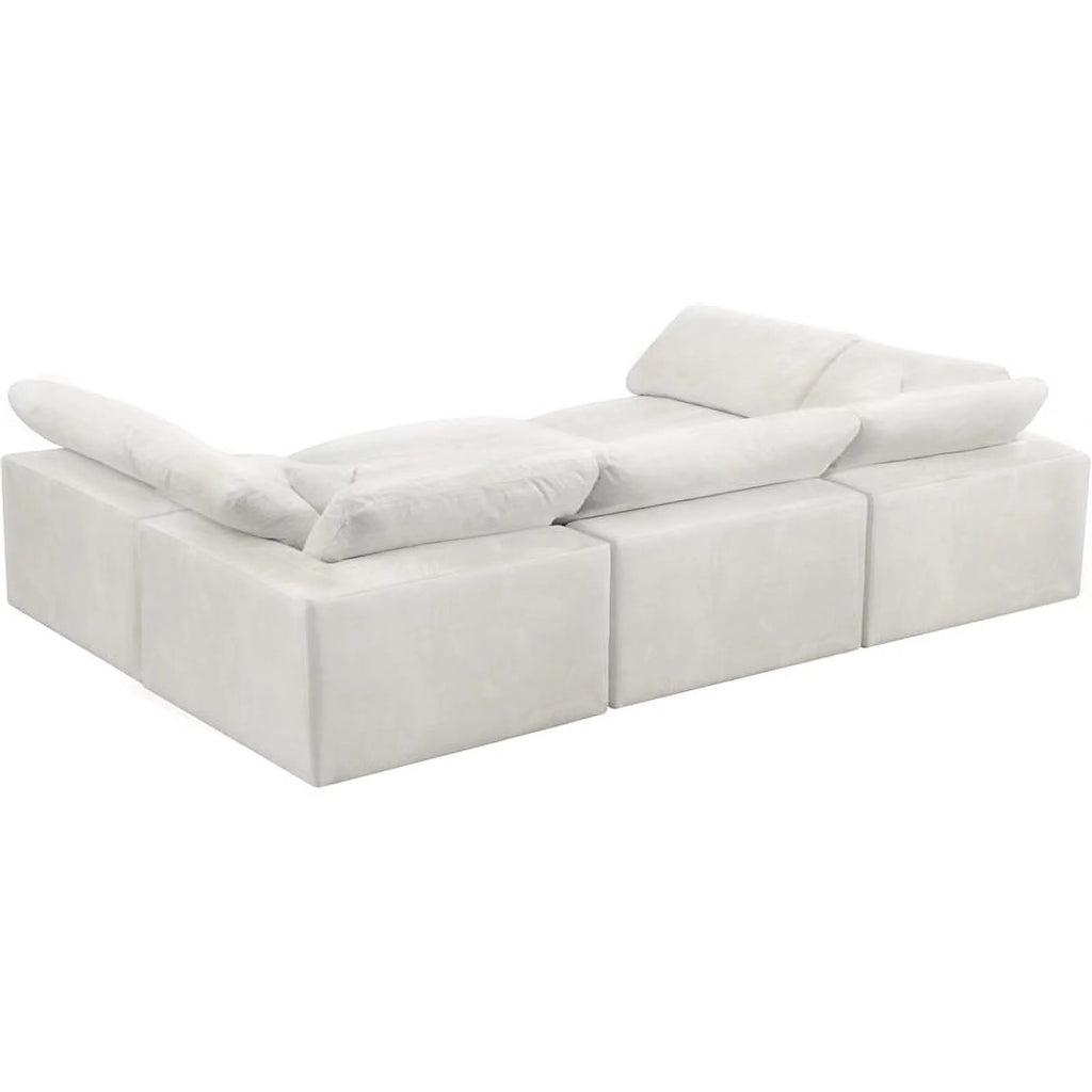Velvet Down Filled Modular Sectional Sofa in Cream Z910437