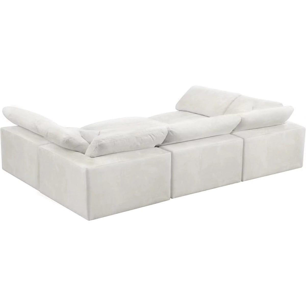 Velvet Down Filled Modular Sectional Sofa in Cream Z910437