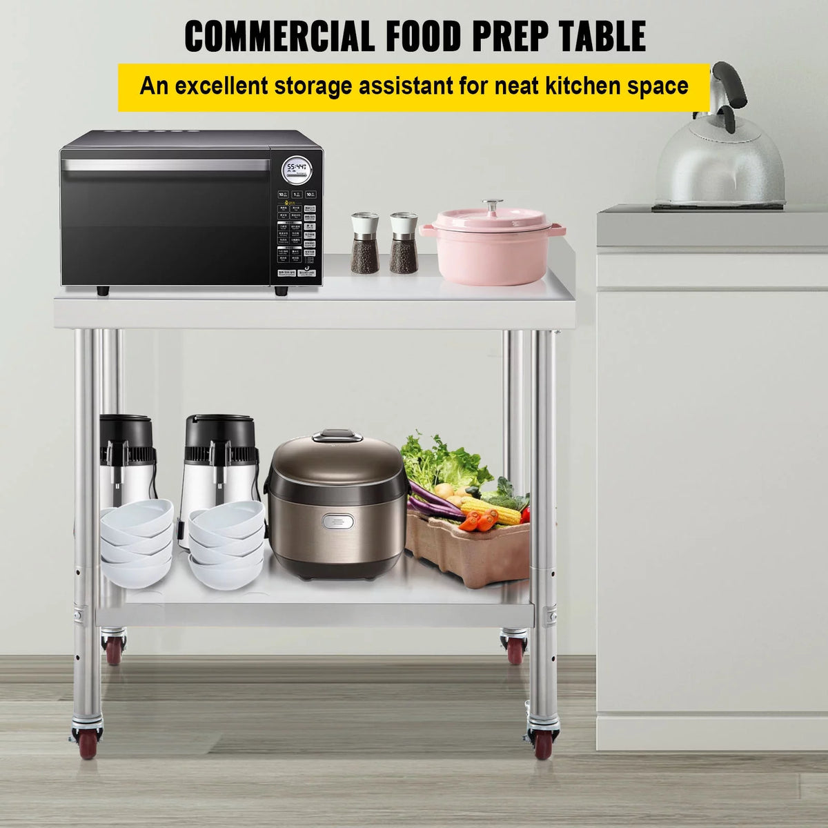 Stainless Steel Work Table 24x15in with 4 Casters O1192