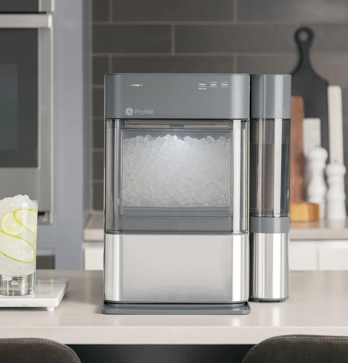 Countertop Nugget Ice Maker with Side Tank Stainless Steel H9457
