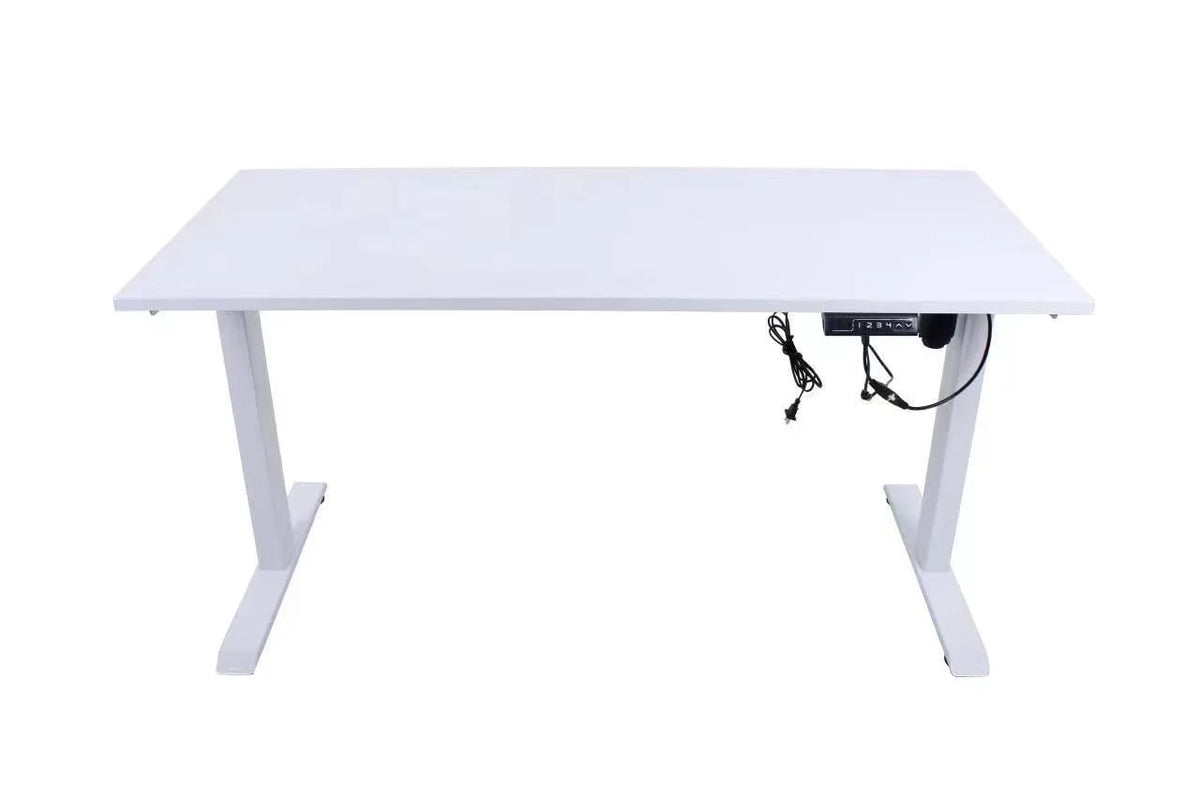 Electric Standing Desk 55 x 24 Inches Height Adjustable White O43491
