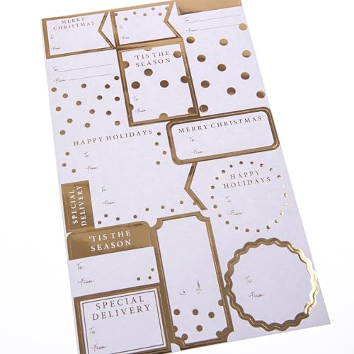 White Self-Adhesive Christmas Gift Labels S87919