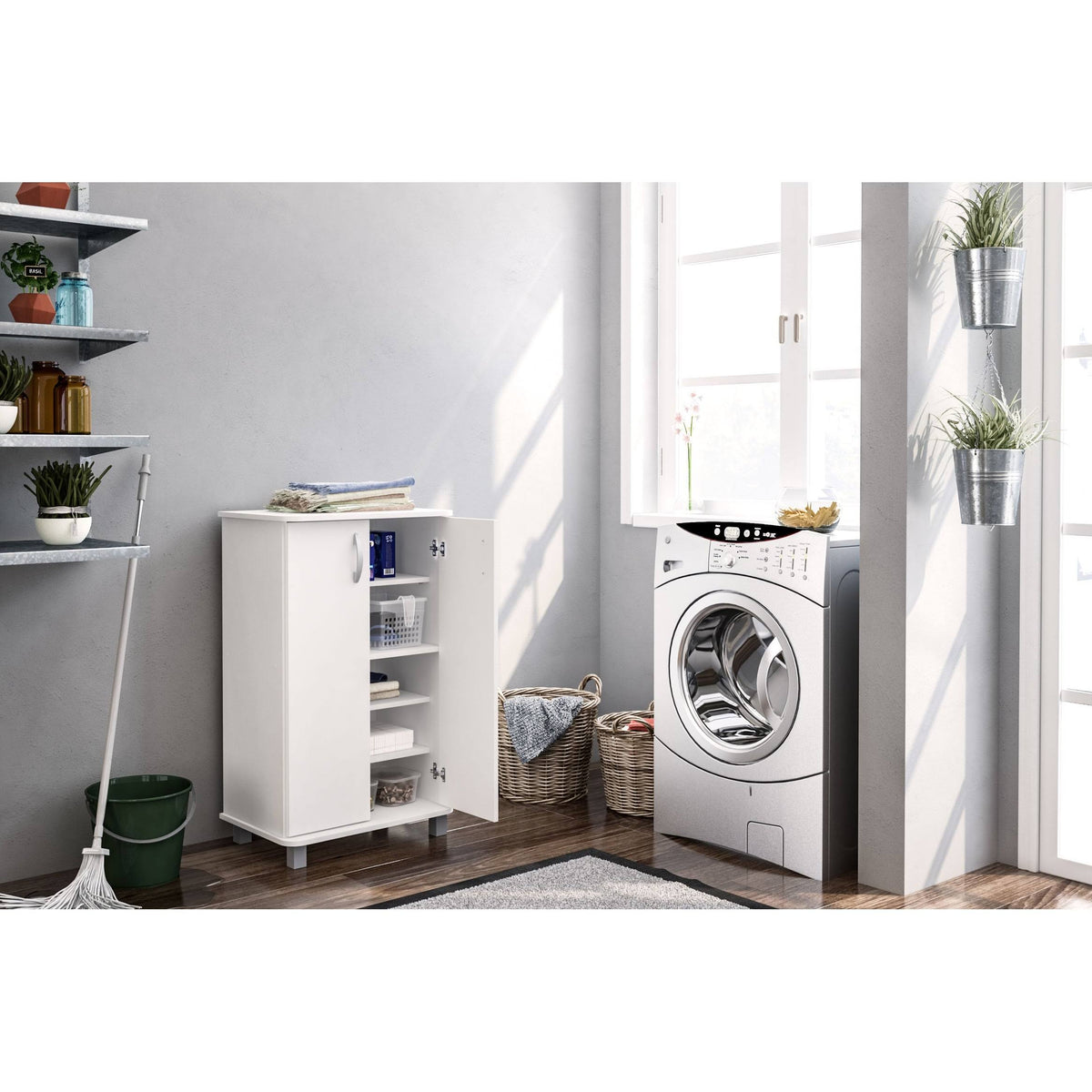 White 2 Door Storage Cabinet H1256