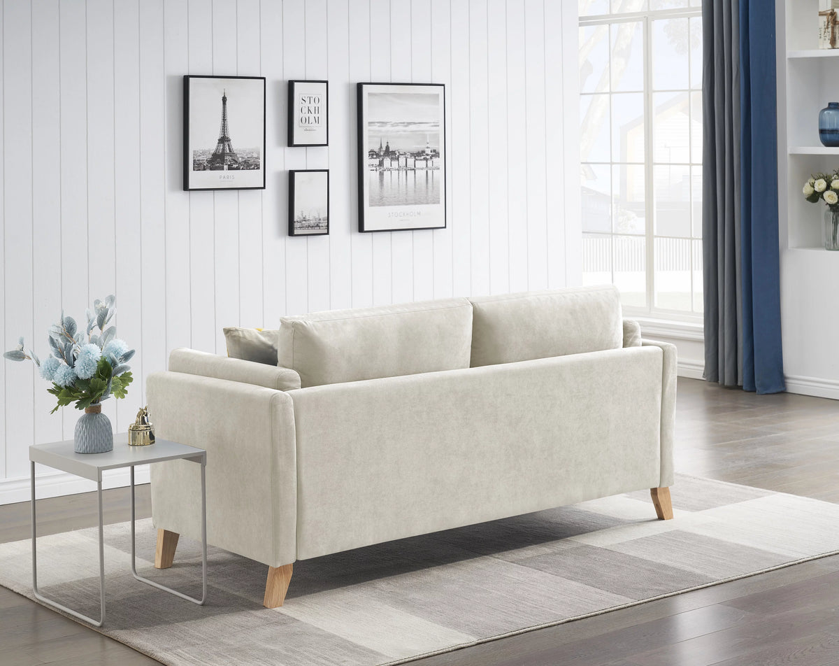Chenille Fabric 2-Seater Upholstered Sofa Couch with Solid Wood Legs M30061