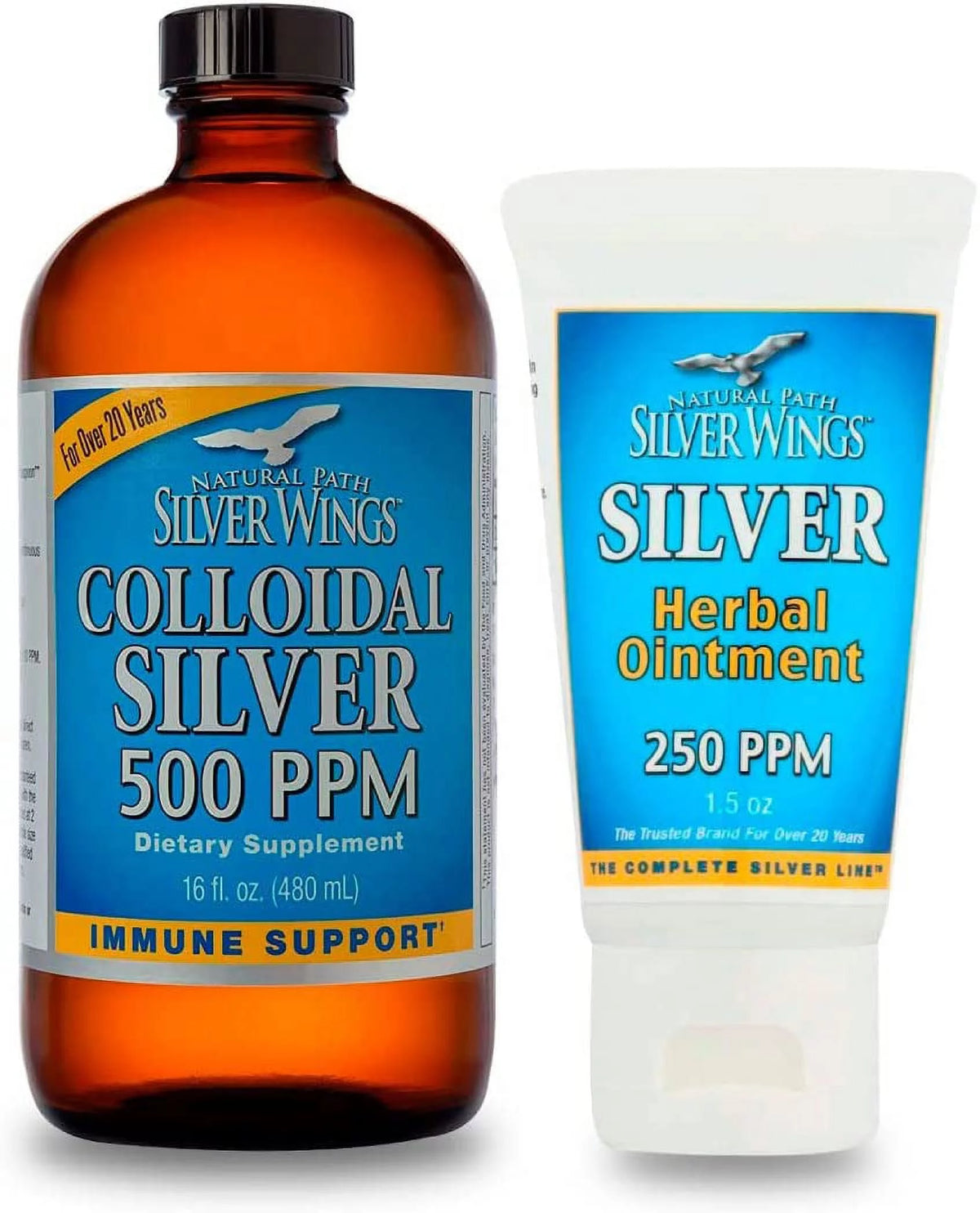 Colloidal Silver 500PPM 16Oz + Herbal Ointment 250PPM T5734