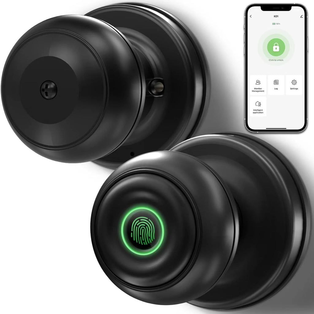 Smart Fingerprint Door Lock with App Control, Black P749514