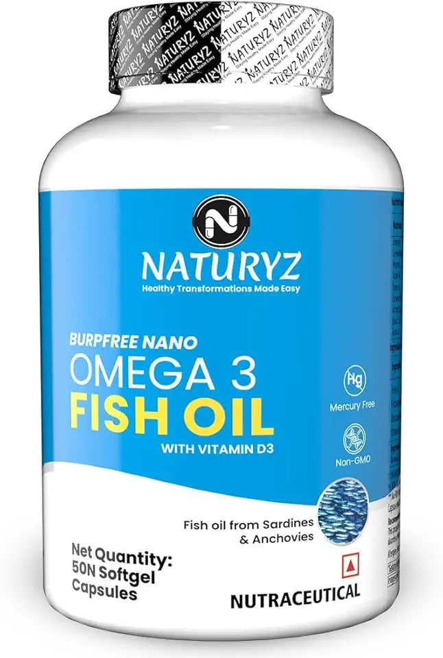 Omega 3 Fish Oil 2000 Mg with Vitamin D3 50 Softgels O25056