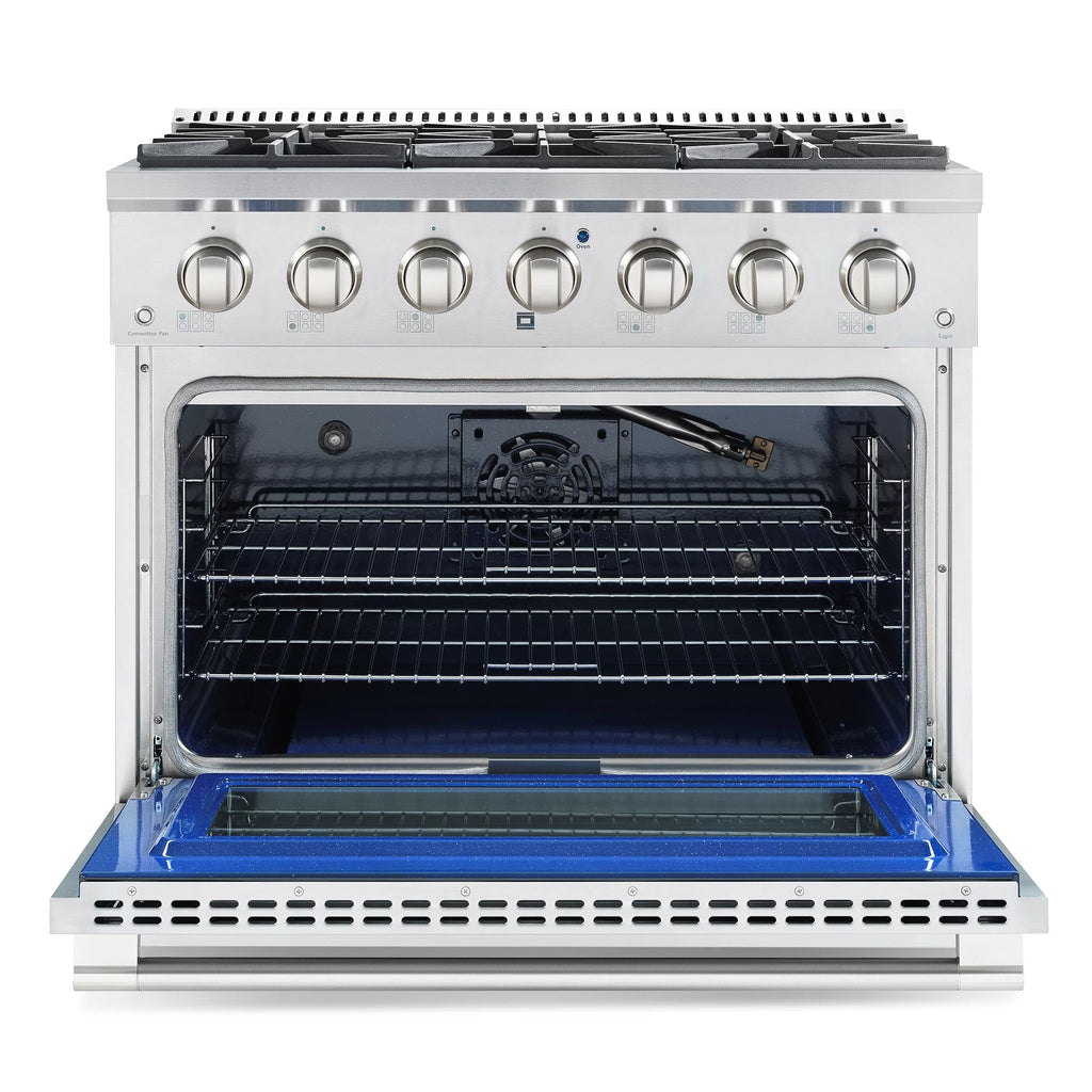 2 Piece Kitchen Appliance Package with Gas Range and Wall Mount Range Hood W555