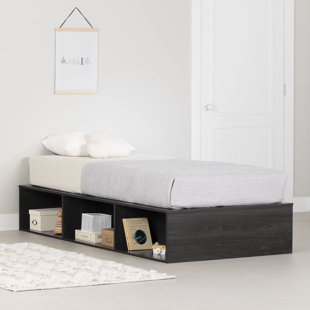 Twin Platform Bed with Open Storage Q295882