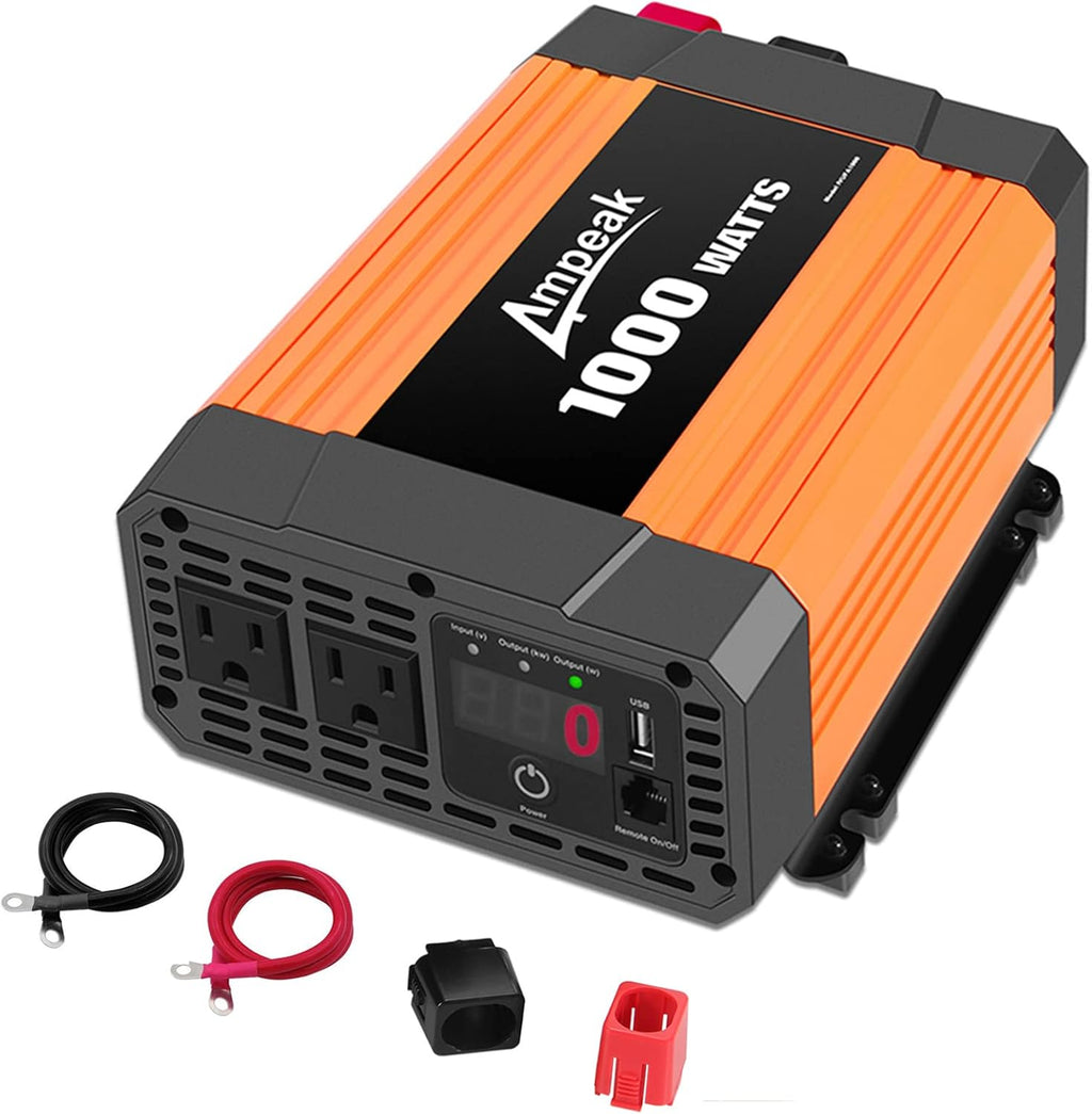 2000W 12V to 110V Power Inverter with 3AC Outlets and USB V862