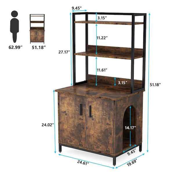Rustic Brown Litter Box Enclosure Y3895