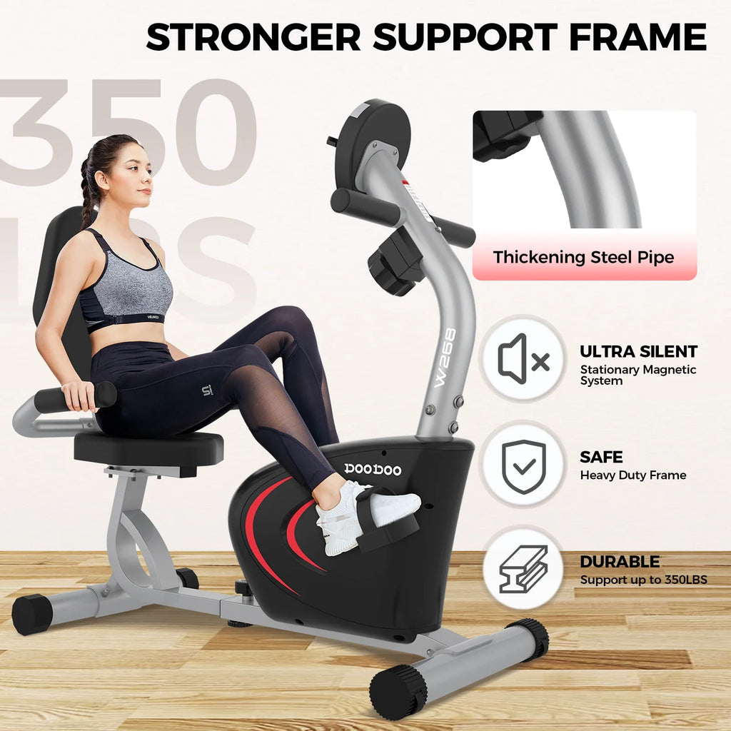 Recumbent Exercise Bike 8 Level Adjustable Magnetic Resistance E35069