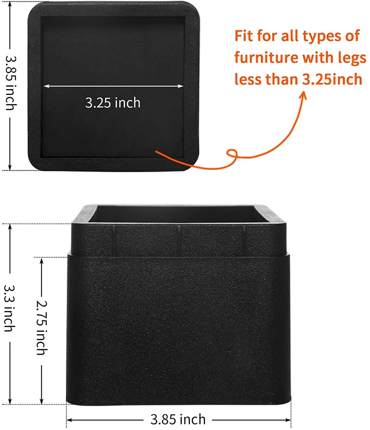 3 Inch Adjustable Heavy Duty Furniture Risers 4pcs V240673