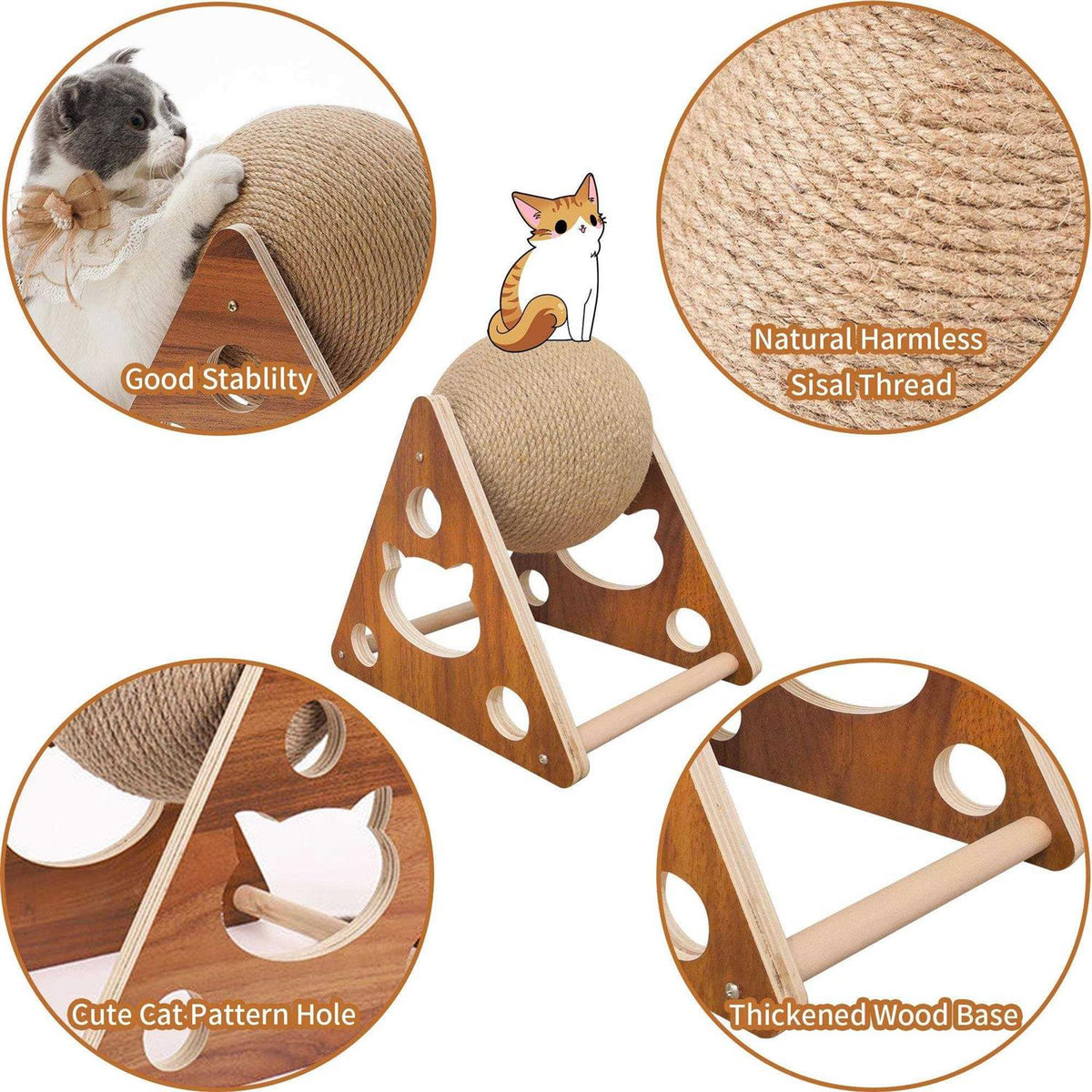 Natural Sisal Cat Scratching Ball V82010