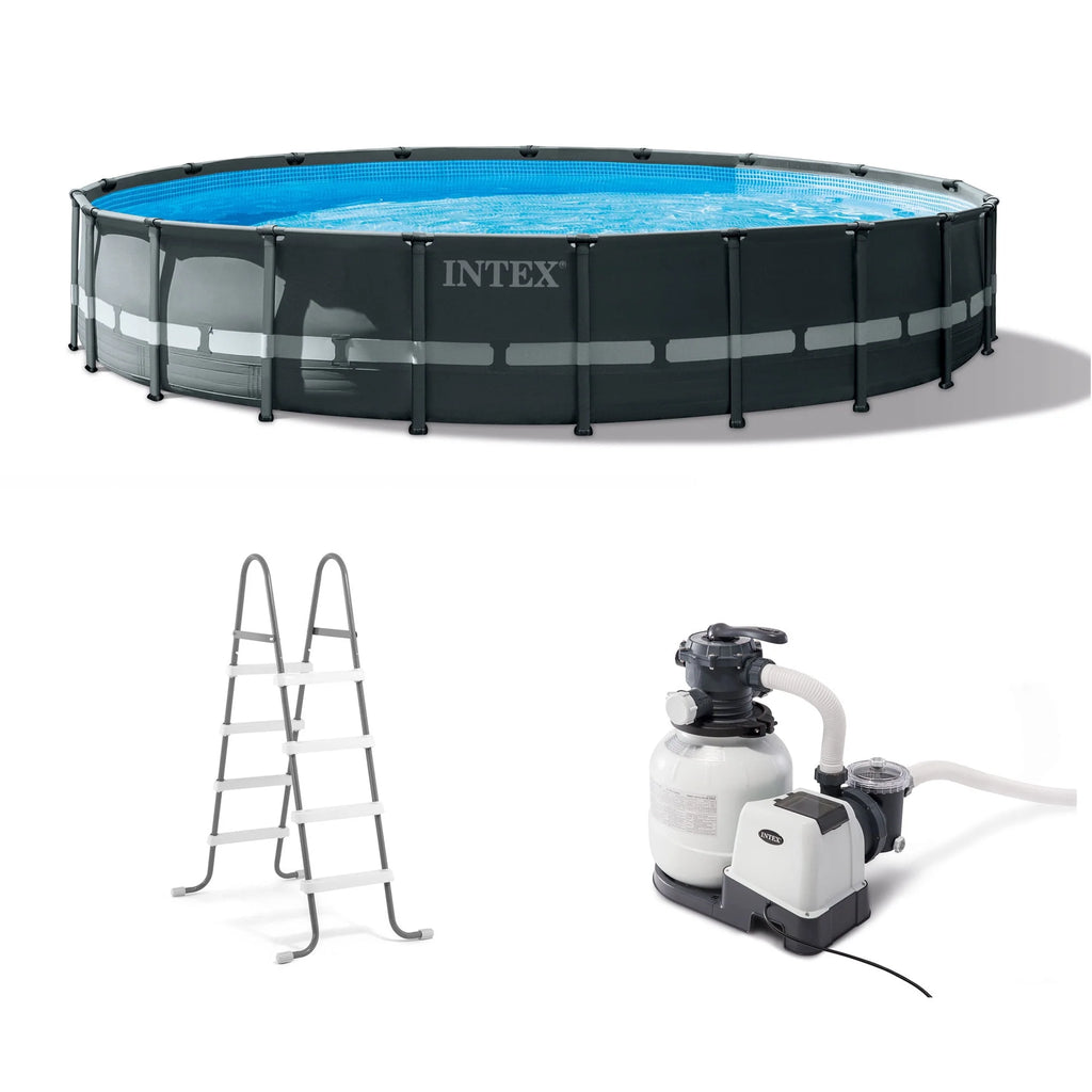 Round Frame Above Ground Swimming Pool with Sand Filter Pump K8645
