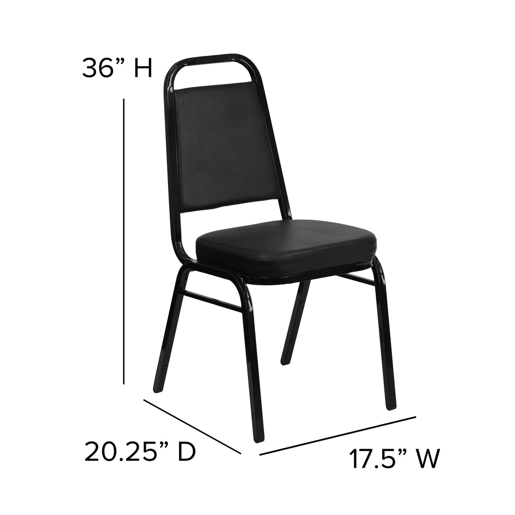 4 Pack Black Vinyl Stacking Banquet Chair M1652