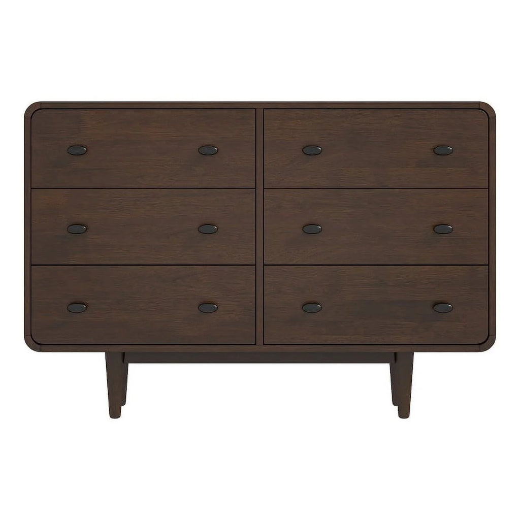 Brown 6 Drawer Solid Wood Dresser I7266