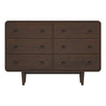 Brown 6 Drawer Solid Wood Dresser I7266