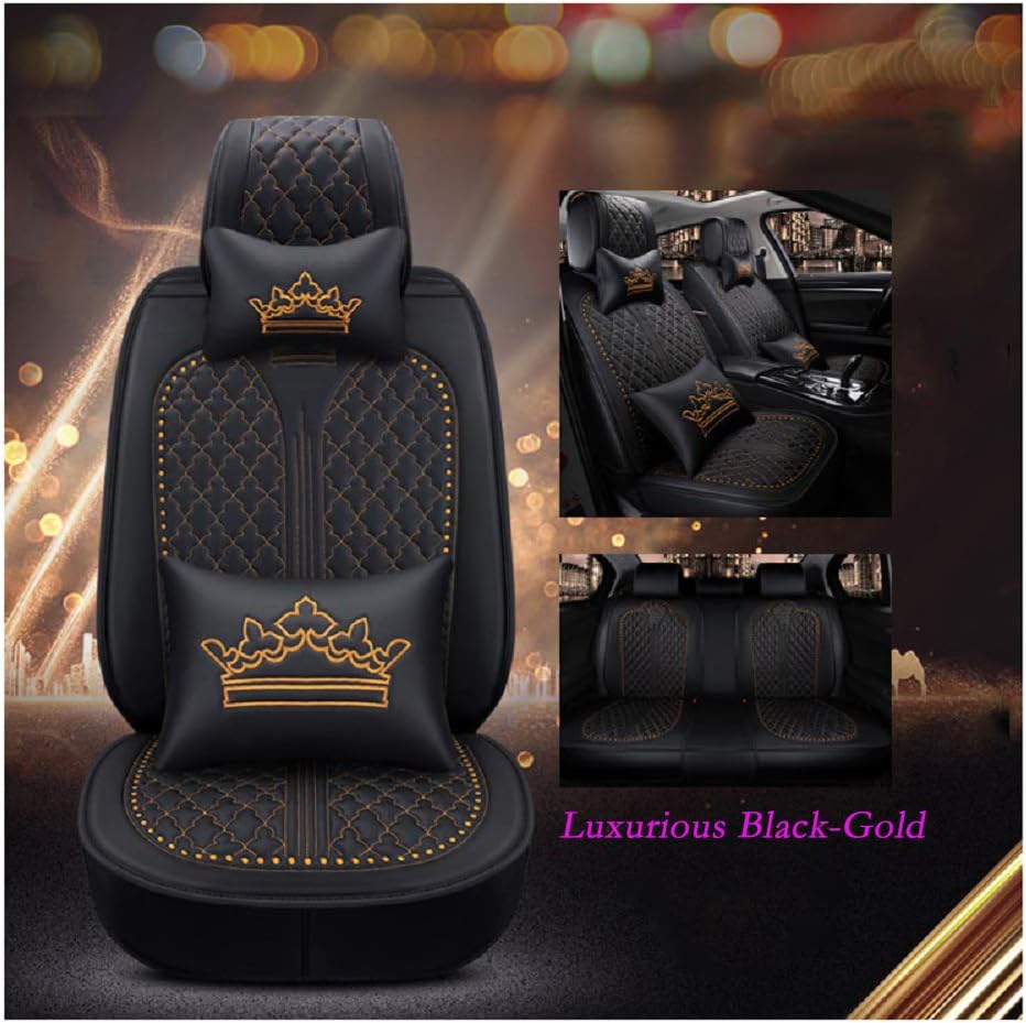 Car Seat Covers 5 Seats Full Set Black-Pink R4482