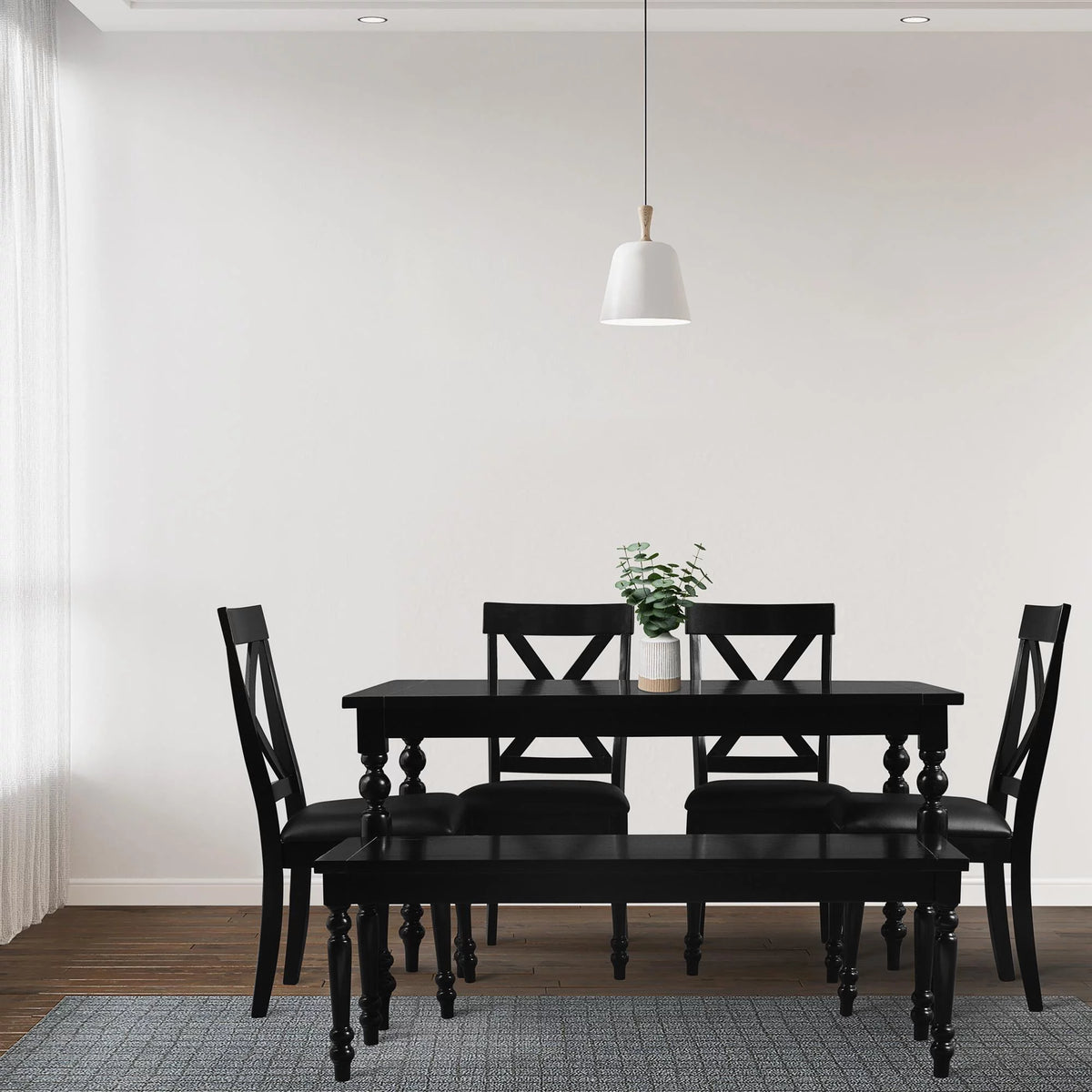 Black Dining Bench H340
