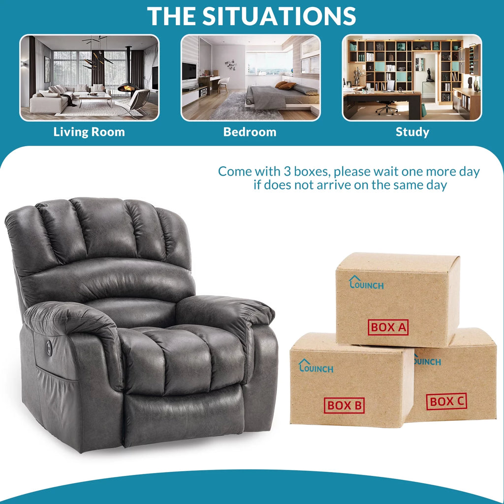 Large Dual Motor Power Lift Recliner Chair with Heat and Massage L78975