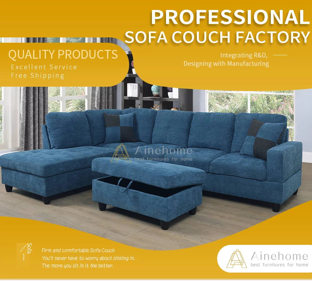 Sectional Sofa with Chaise and Ottoman S49860