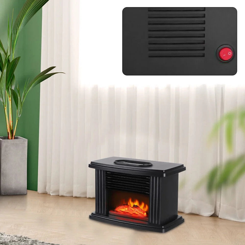Portable Electric Fireplace Heater Adjustable 3D Flame R649483
