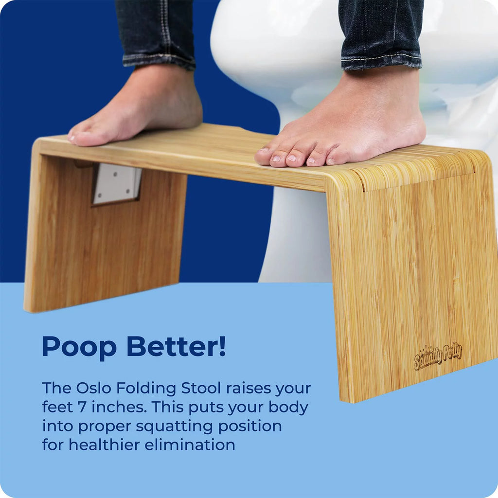 Folding Bamboo Toilet Stool 7 Inches I1793