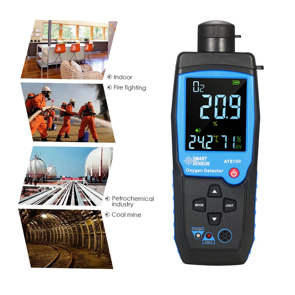 Handheld Digital USB Rechargeable O2 Sensor Tester Monitor LCD Display D828