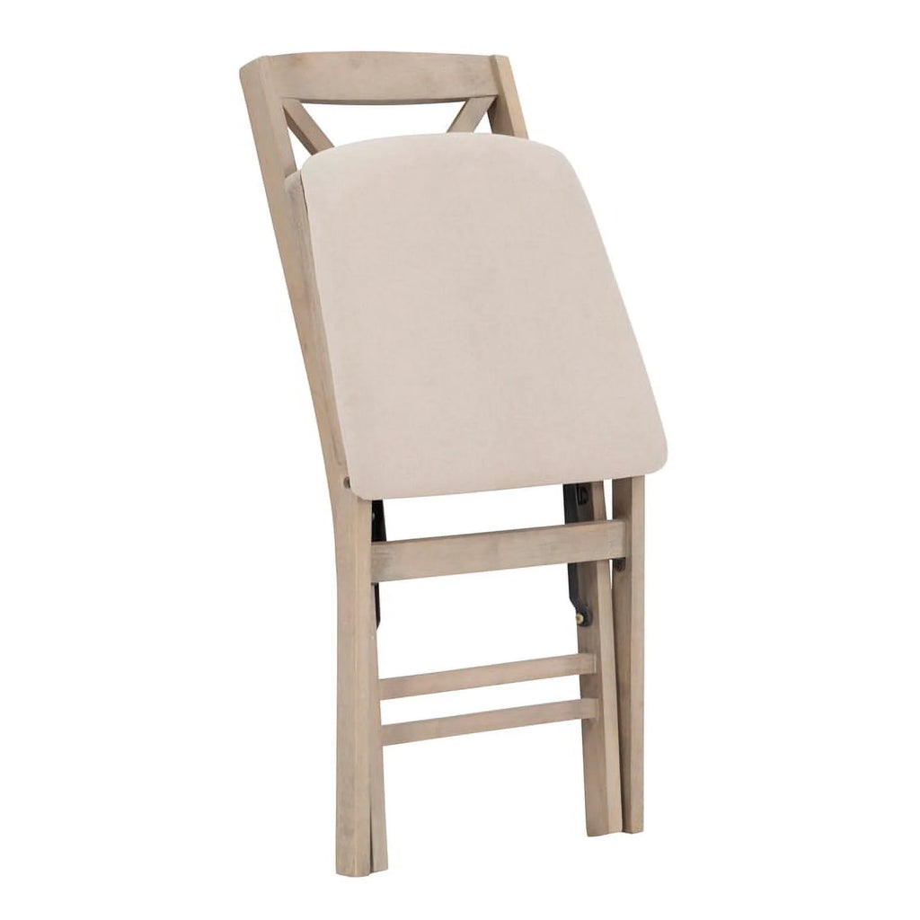 Set of Two Graywash Wood Folding Chairs T230