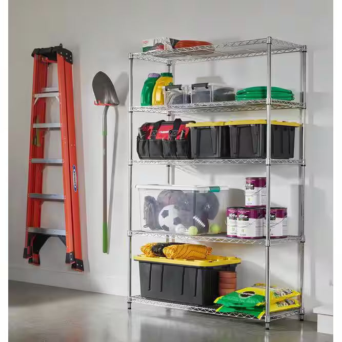 5-Tier Heavy Duty Steel Wire Shelving Unit X786