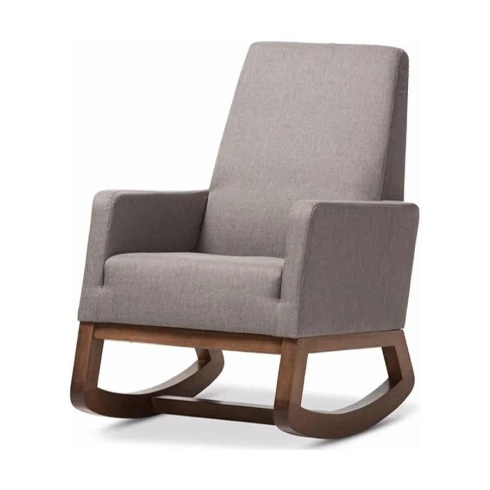 Grey Fabric Upholstered Rocking Chair F74240